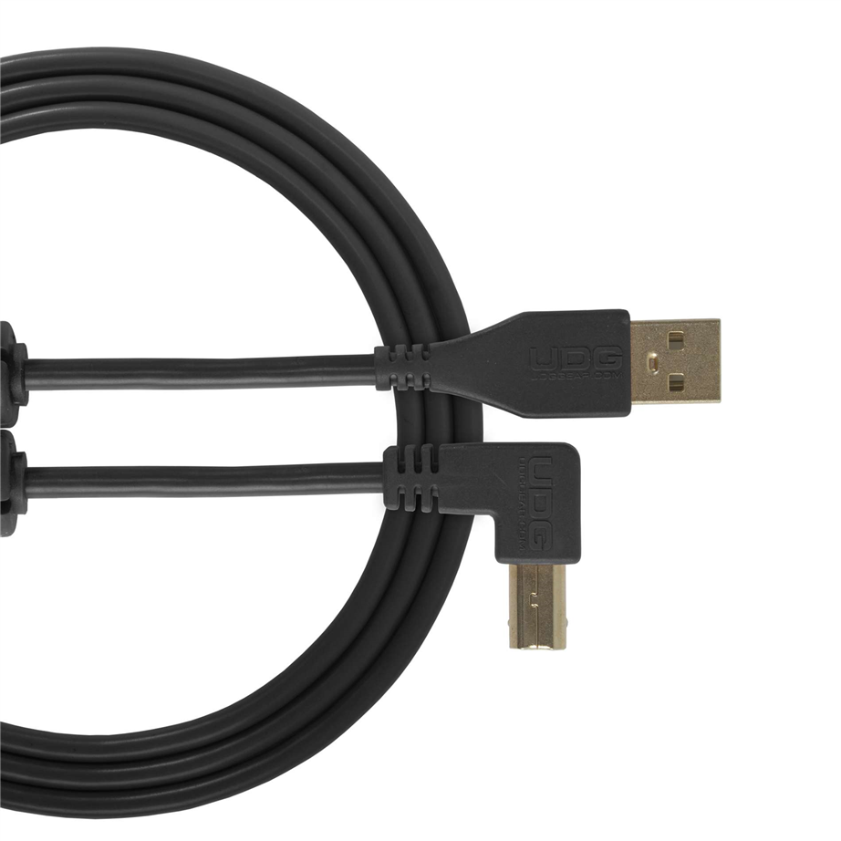 UDG U95004 2.0 A-B Black 1mt Angle Plug USB Cable