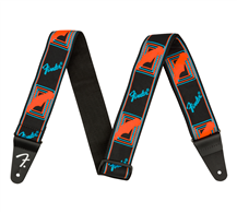 Fender Neon Monogrammed Blue / Orange Guitar Strap