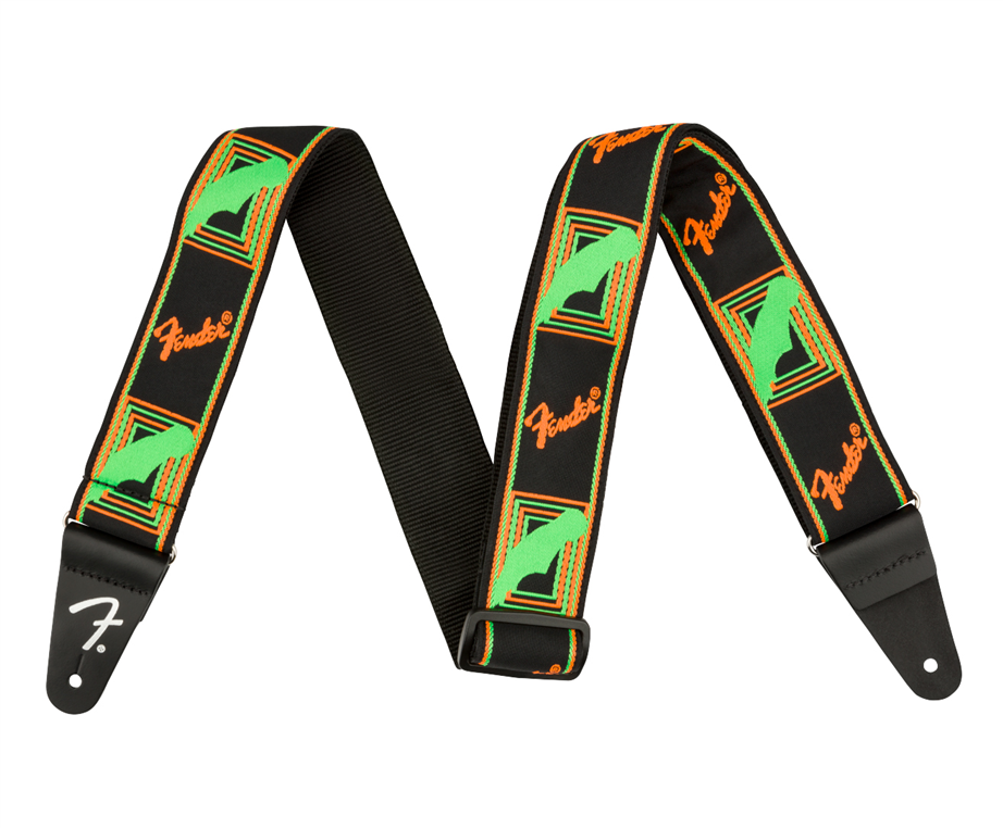 Fender Neon Monogrammed Green/Orange Guitar Strap