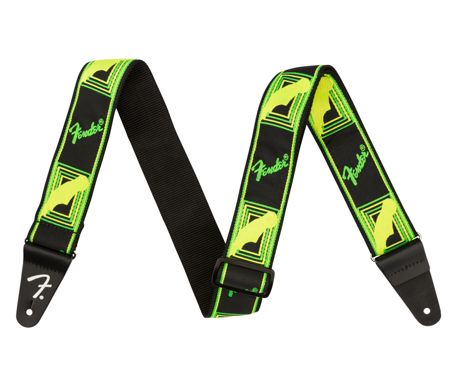 Fender Neon Monogrammed Green/Yellow Guitar Strap