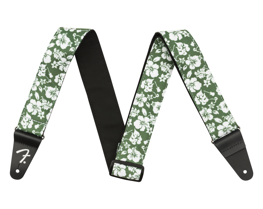 Fender Hawaiian Strap Green Floral 2" Guitar Strap