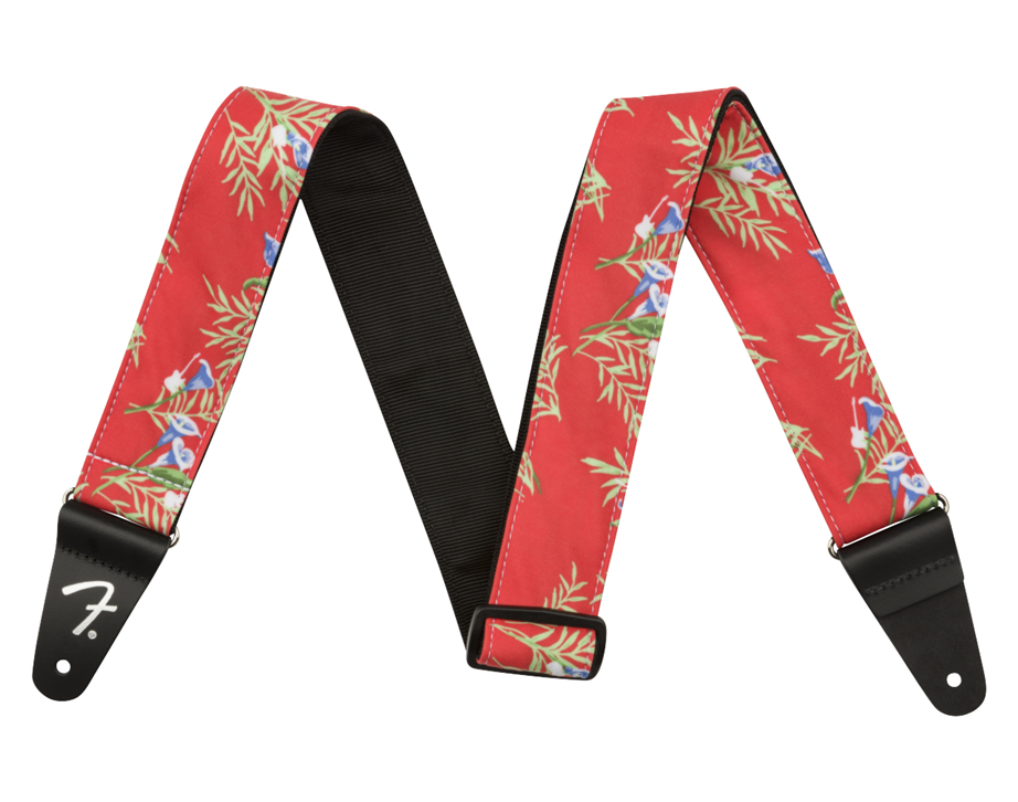 Fender Hawaiian Strap Red Floral 2" Guitar Strap