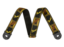 Fender Quick Grip Locking End Strap Black, Yellow and Brown 2"