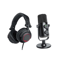 Conjunto de Microfone e Auscultadores PowerStudio Vibe Podcast
