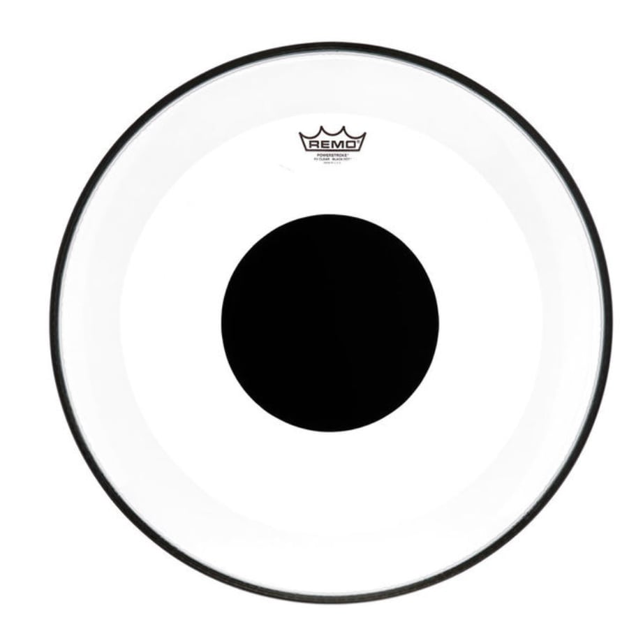 Pele Bombo 20" REMO P3132010 Powerstroke Clear Black Dot