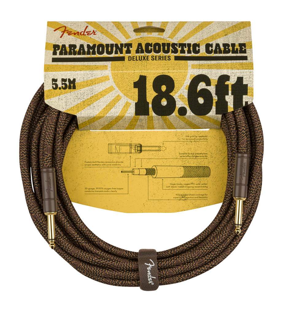 Fender Paramount Acoustic Brown 5,5mt Instrument Cable