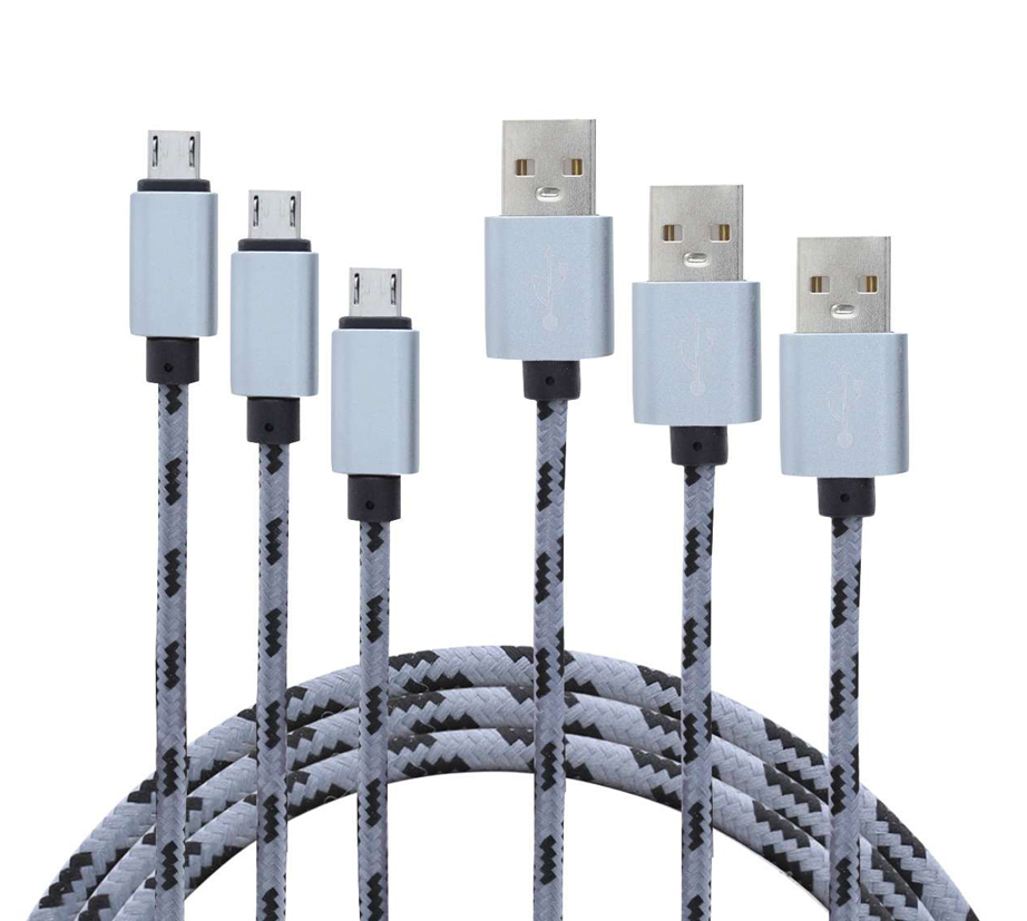 Cabo USB Yourban USB A - Micro USB cinza Pack 3 uni