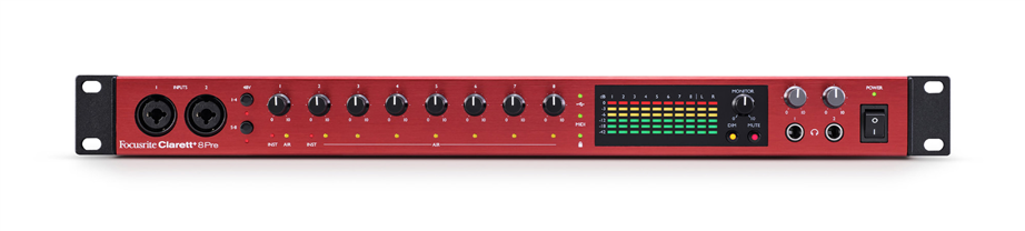 Interface Áudio USB Focusrite Clarett+ 8Pre
