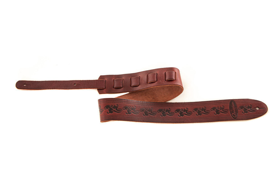 Ovation Premium Ruby Red Leather guitar strap