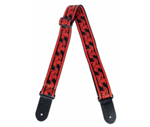 Ovation Signature Leaf Black and Red Guitar Strap
