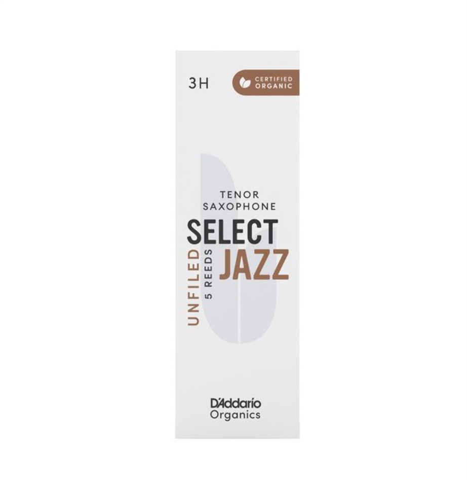 Palheta Sax Tenor 3H D'Addario Organic Select Jazz Unfiled Cx 5-Un