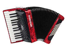 Hohner Bravo II 48 Silent Key Piano Accordion Red