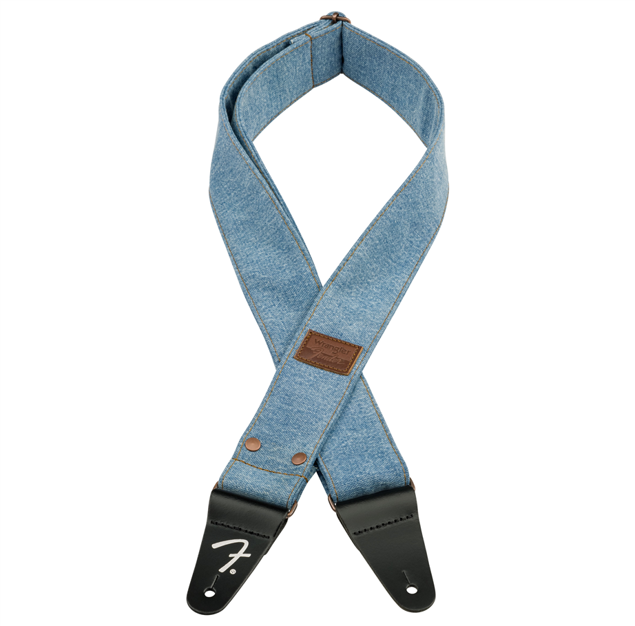 Fender Wrangler Riveted Denim Light Indigo Guitar Strap