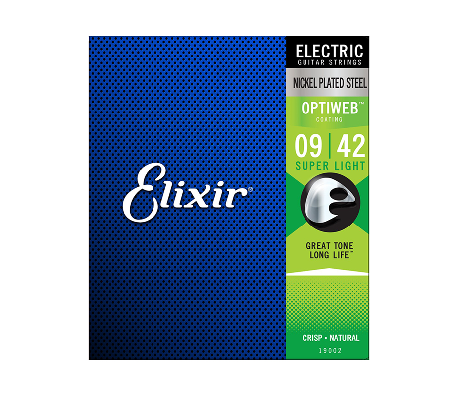 Jogo cordas guitarra elétrica Elixir Optiweb 19002 Super Light 009-042
