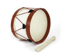 Adamastor PLX10 White / Red Hoop 24cm Traditional Bass Drum