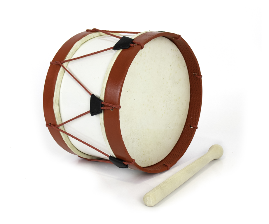 Bombo Tradicional Adamastor PLX10 Branco/Aro Vermelho 24cm