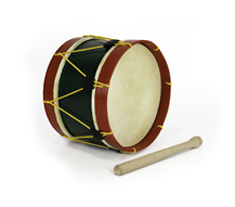 Bombo Tradicional Adamastor PLX10 Verde/Aro Vermelho 24cm
