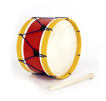 Bombo Tradicional Adamastor PLX12 Vermelho/Aro Amarelo 30cm