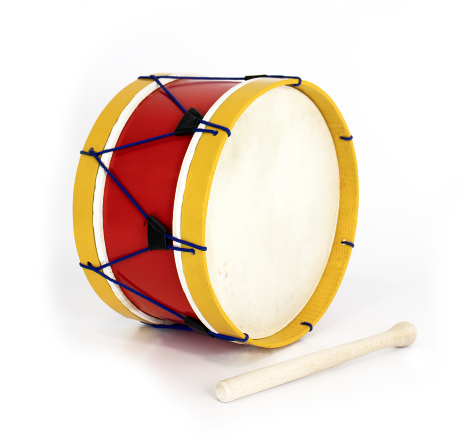 Bombo Tradicional Adamastor PLX12 Vermelho/Aro Amarelo 30cm