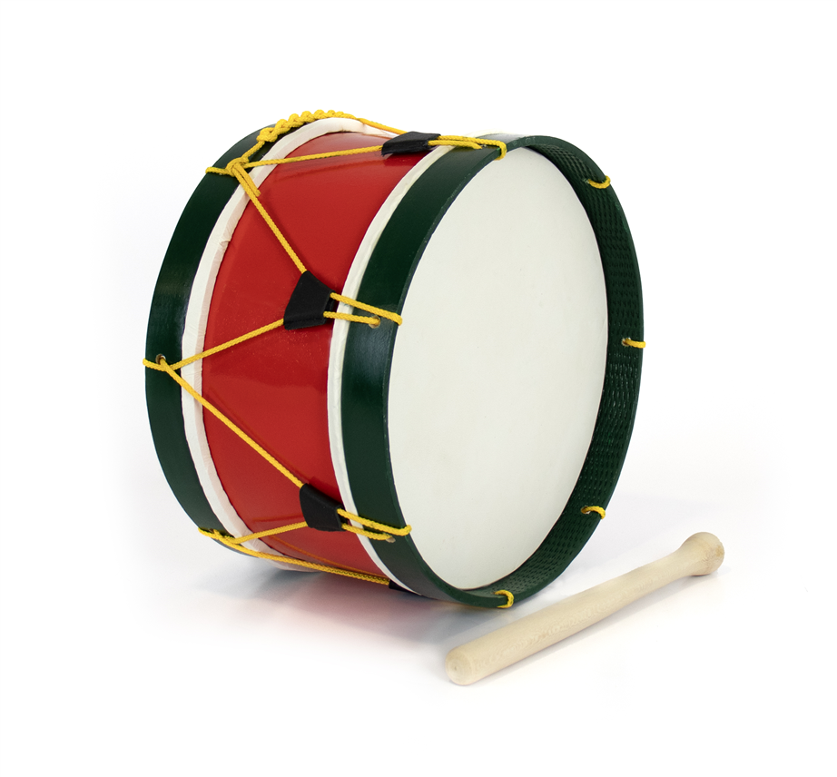 Bombo Tradicional Adamastor PLX12 Vermelho/Aro Verde 30cm