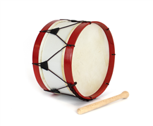Bombo Tradicional Adamastor PLX12 Branco/Aro Vermelho 30cm