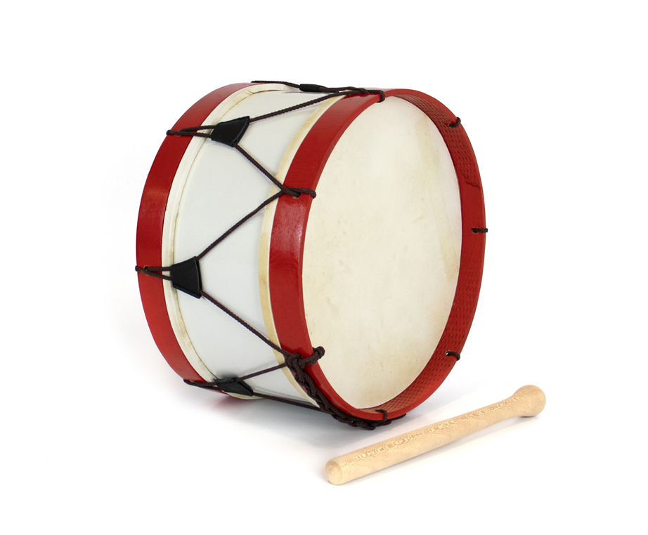 Bombo Tradicional Adamastor PLX12 Branco/Aro Vermelho 30cm