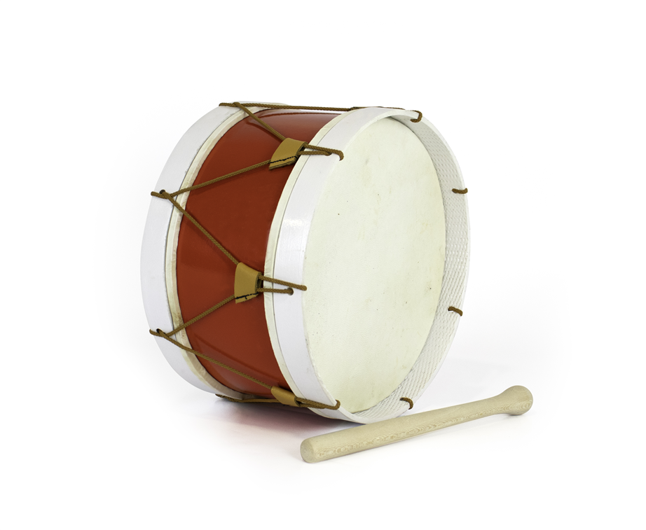 Bombo Tradicional Adamastor PLX12 Vermelho/Aro Branco 30cm