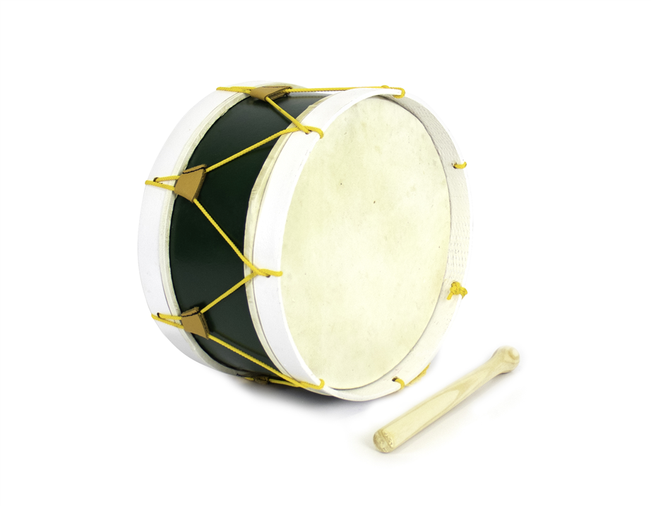 Bombo Tradicional Adamastor PLX12 Verde/Aro Branco 30cm