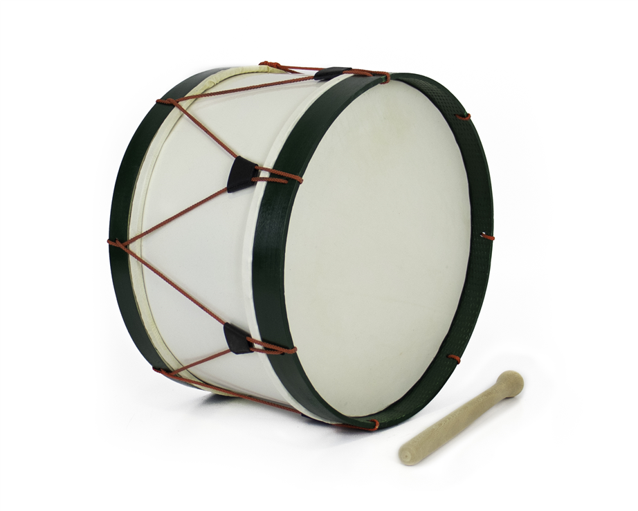 Bombo Tradicional Adamastor PLX14 Branco/Aro Verde 35cm