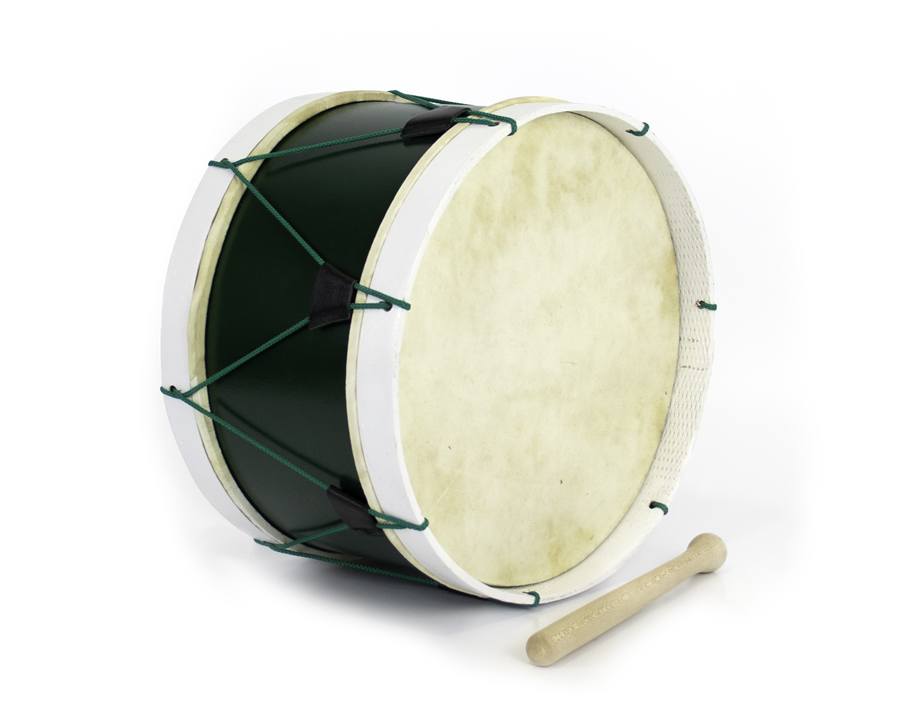 Bombo Tradicional Adamastor PLX14 Verde/Aro Branco 35cm