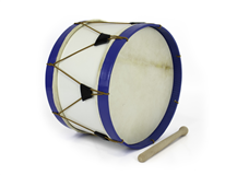 Bombo Tradicional Adamastor PLX14 Branco/Aro Azul 35cm