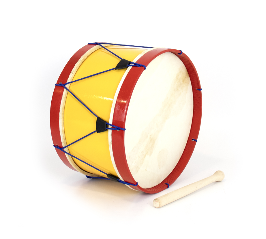Bombo Tradicional Adamastor PLX14 35cm Amarelo/aro vermelho