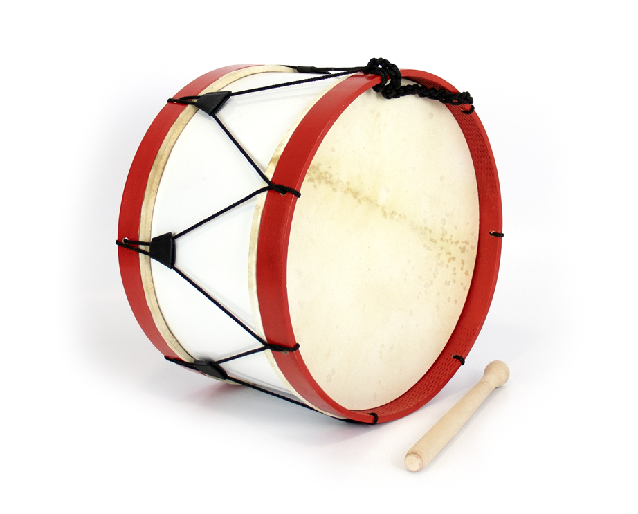 Adamastor PLX14 White / Red Hoop 35cm Traditional Bass Drum