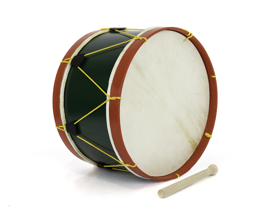 Bombo Tradicional Adamastor PLX16 Verde/Aro Vermelho 40cm
