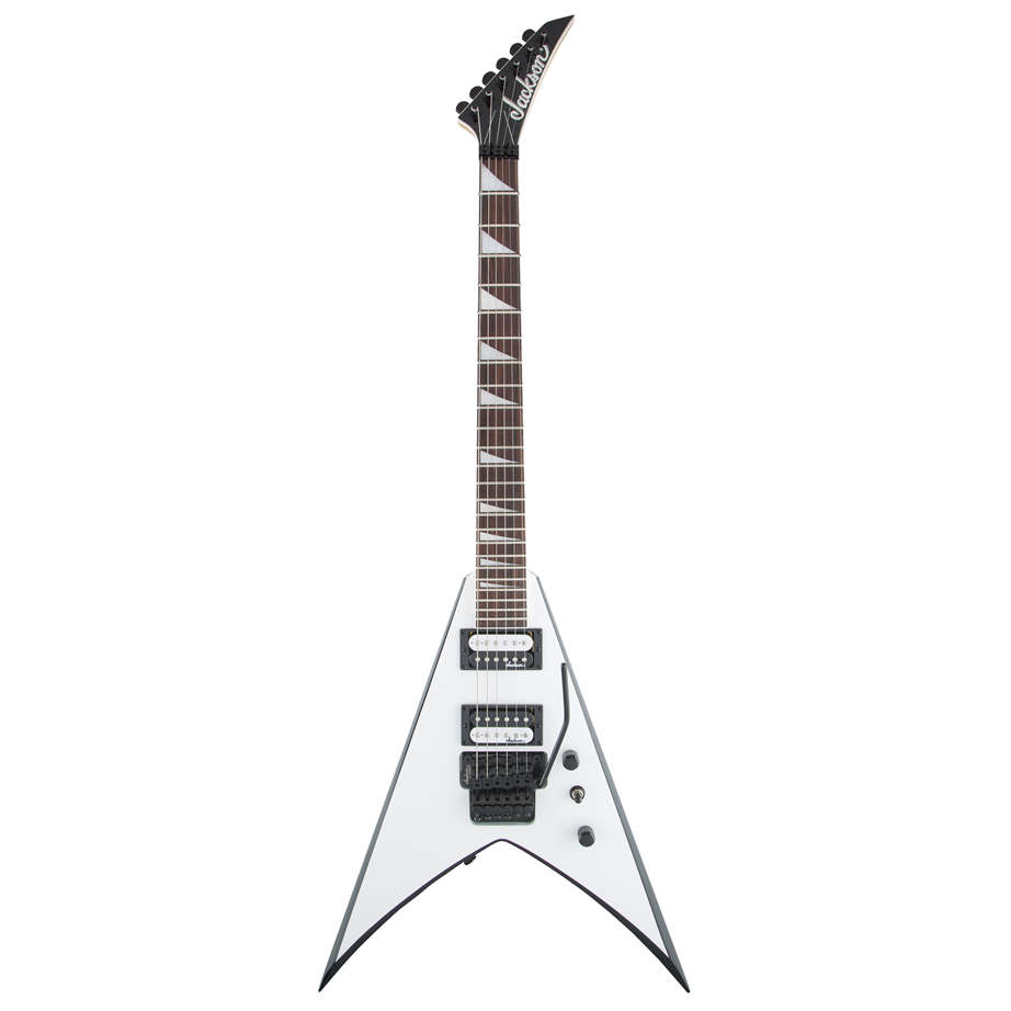 Jackson JS King V JS32 White with Black Bevels