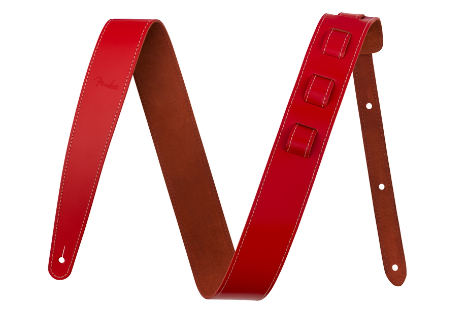 Fender 2" Essentials Leather Strap Red strap