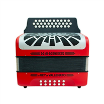 Hohner El Rey Del Vallenato Red/Silver Bb/Eb/Ab Diatonic Accordion