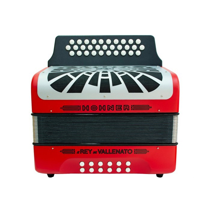 Concertina Hohner El Rey Del Vallenato Vermelho/Prateado Bb/Eb/Ab