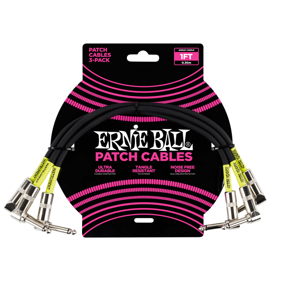 Cabos Patch Ernie Ball EB6075 Pack 3 Black