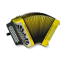 Hohner El Rey Del Vallenato Yellow GCF Diatonic Accordion