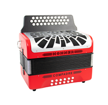 Hohner Compadre Diatonic Accordion (F-Bb-Eb) Red/Silver