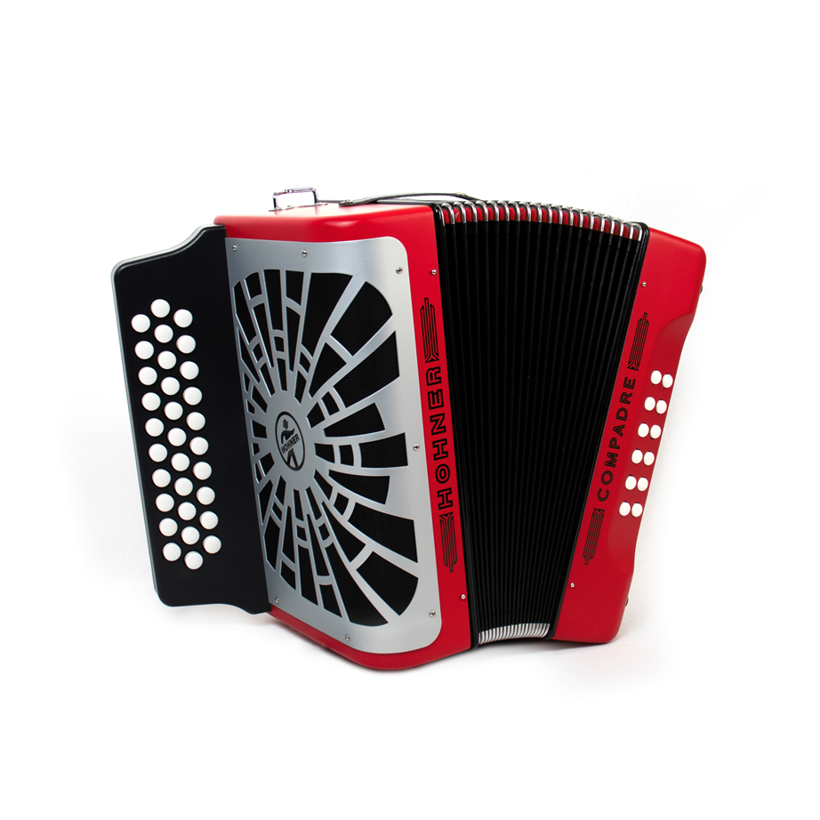 Hohner Compadre Diatonic Accordion (A-D-G) Red/Silver