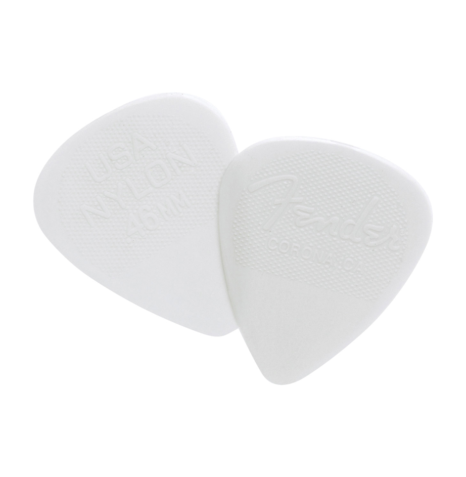 Palhetas Fender 351 Shape Nylon 46 mm White