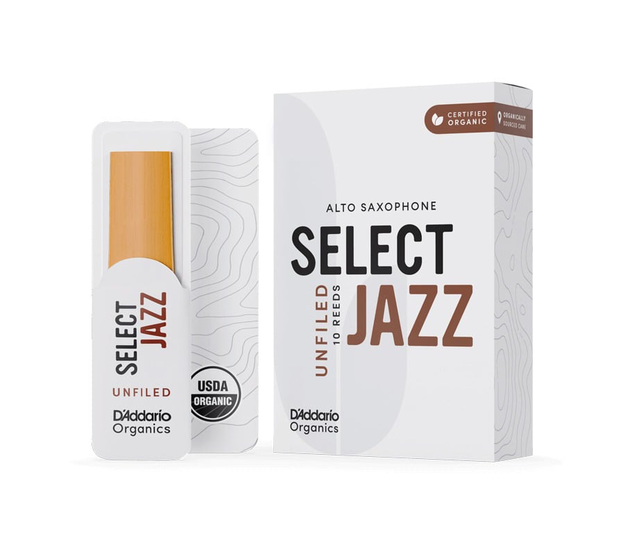 D'Addario Organic Select Jazz Unfiled Sax Alto Reed 3H 10-Unit Pack