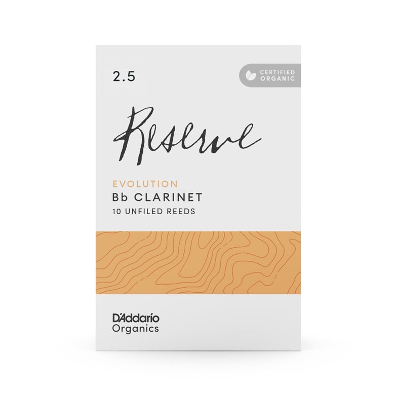 Daddario Organic Reserve Evolution Bb Clarinet Reed 2.5 10-Unit Pack