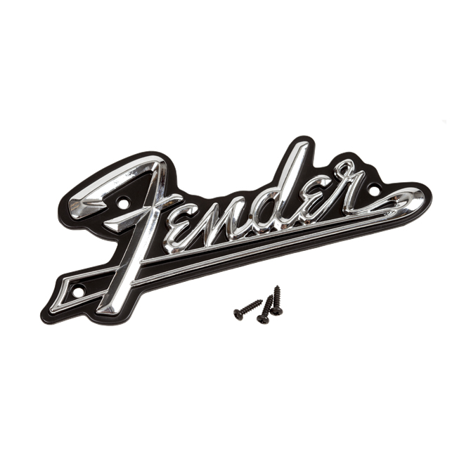 Fender Mid-60s Black Panel Amplifier Logo Silver/Black