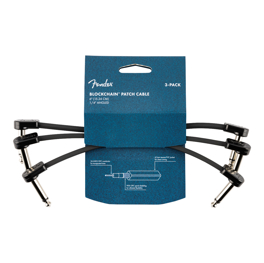 Cabos Patch Fender Blockchain 15cm Angle/Angle