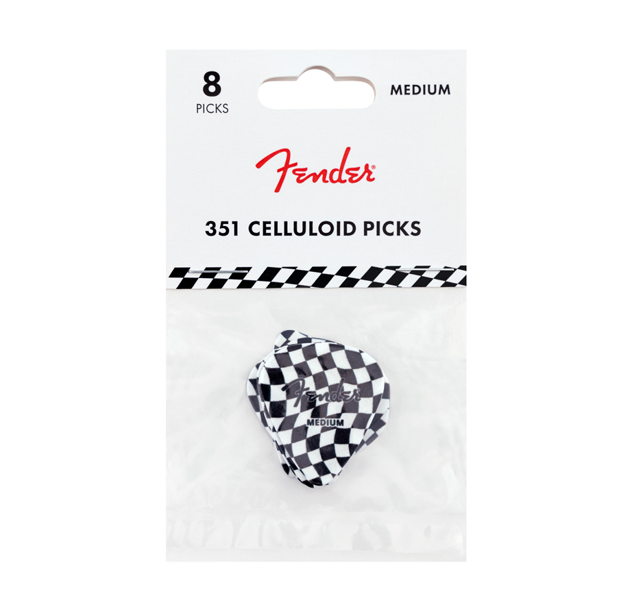 Palhetas Fender 351 Celluloid Checkerboard 8 uni