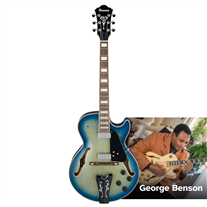 Ibanez GB10EM George Benson Signature Jet Blue Burst