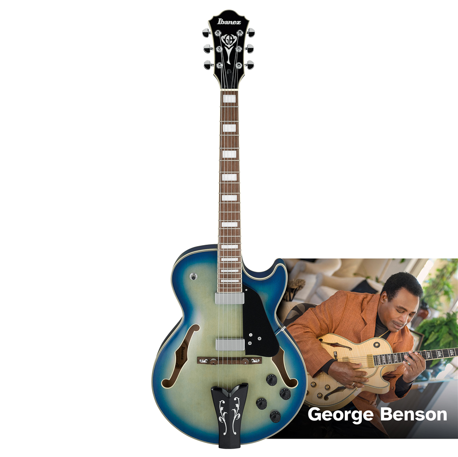 Ibanez GB10EM Jet Blue Burst George Benson Signature